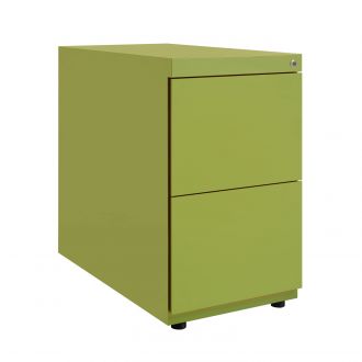 Bisley Note Desk High Pedestal - 2 Drawers-Bisley Steel - Bisley Green