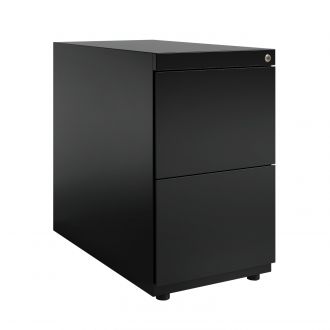 Bisley Note Desk High Pedestal - 2 Drawers - Black