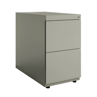 Bisley Note Desk High Pedestal - 2 Drawers - Goose Grey