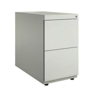 Bisley Note Desk High Pedestal - 2 Drawers - Light Grey