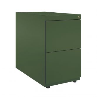 Bisley Note Desk High Pedestal - 2 Drawers-Bisley Steel - Olive Green