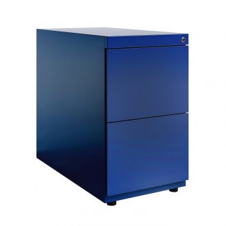 Bisley Note Desk High Pedestal - 2 Drawers - Oxford Blue