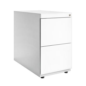 Bisley Note Desk High Pedestal - 2 Drawers - Traffic White