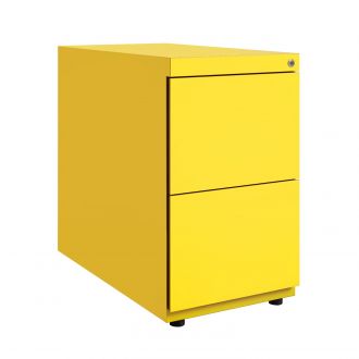 Bisley Note Desk High Pedestal - 2 Drawers-Bisley Steel - Bisley Yellow