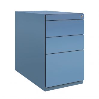 Bisley Note Desk High Pedestal - 3 Drawers-Bisley Steel - Bisley Blue