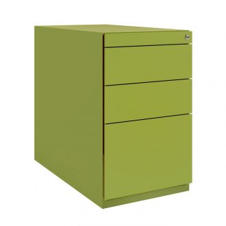 Bisley Note Desk High Pedestal - 3 Drawers-Bisley Steel - Bisley Green