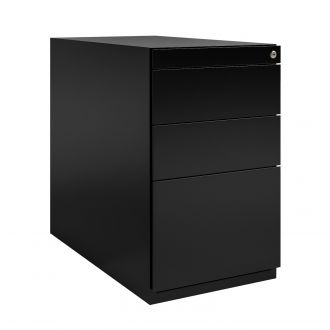 Bisley Note Desk High Pedestal - 3 Drawers - Black