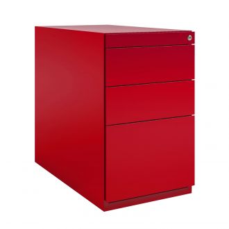 Bisley Note Desk High Pedestal - 3 Drawers - Cardinal Red