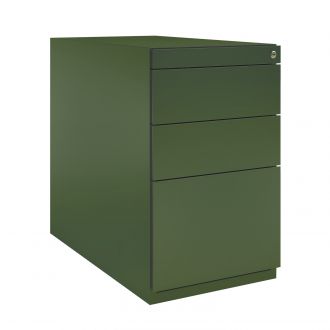 Bisley Note Desk High Pedestal - 3 Drawers-Bisley Steel - Olive Green
