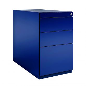 Bisley Note Desk High Pedestal - 3 Drawers - Oxford Blue