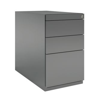 Bisley Note Desk High Pedestal - 3 Drawers - Silver