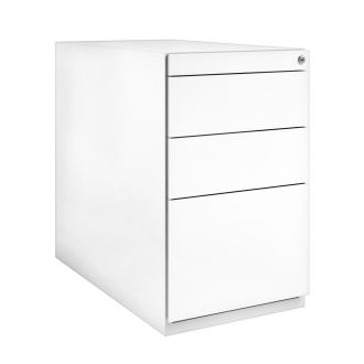 Bisley Note Desk High Pedestal - 3 Drawers - Traffic White