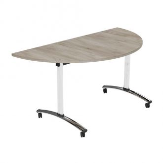 Semi Circular Flip-Top Table-Grey Craft Oak