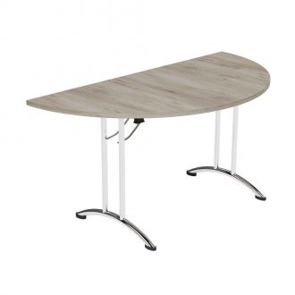 Semi Circular Folding Table-Grey Craft Oak