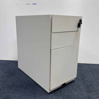 Used Bisley Traffic White Slimline Mobile Pedestal
