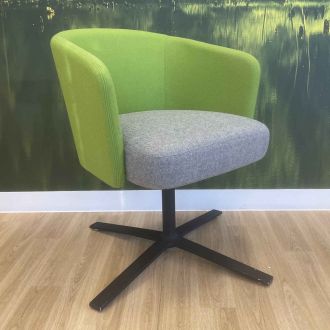 Second Hand Green & Grey Fabric Tub Chair