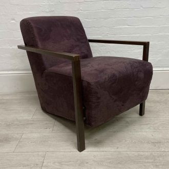 Second Hand Theatre Velour Fabric Armchair
