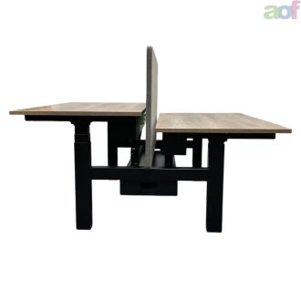 Second Hand Twin Oak Sit/Stand Desk - Black Frame
