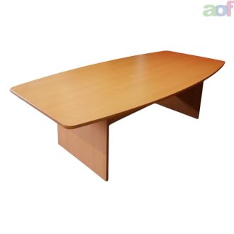 Used White Barrel-Shaped Boardroom Table - Main