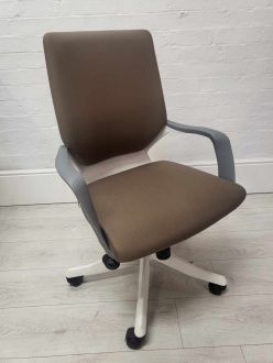 Second Hand Beige Office Chair with White Frame