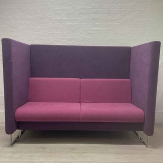Second Hand Purple & Pink 2 Seater Sofa - High Back