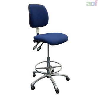 Used Blue Fabric Draughtsman Chair - Main
