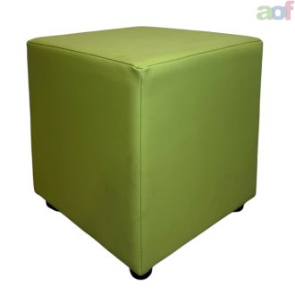 Second Hand Green Faux Leather Pouffe