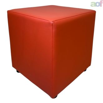 Second Hand Green Faux Leather Pouffe
