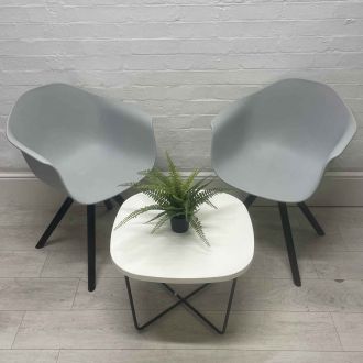 Second Hand Ash Grey Lobby Chairs - Set of 2
