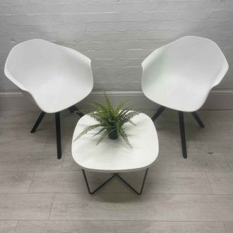Second Hand White Lobby Chairs - Set of 2