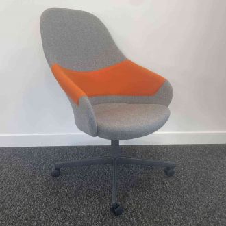 Second Hand Grey & Orange Fabric Chair