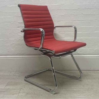 Ex Display Ribbed Back Meeting Chair - Red