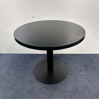 Used Round Black Meeting Table - Black Base