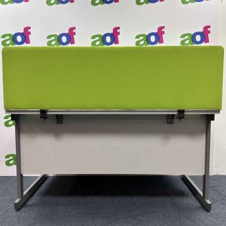 Used Yellow Fabric Desk Screen