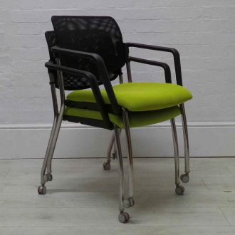 Second Hand Mesh Back Stacking Chairs - Set of 2