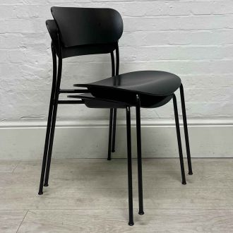 Second Hand Black Stacking Chairs - Set of 2