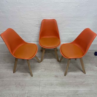Second Hand Orange Visitor Chairs - Set of 3