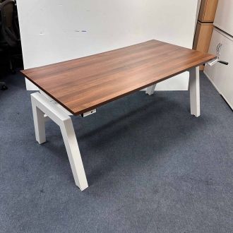 Used Height Adjustable Walnut Sliding Desk