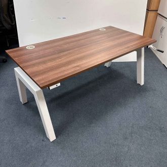 Used Height Adjustable Walnut Sliding Desk - Portholes