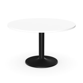 Unite White Meeting Table - Black Trumpet Base