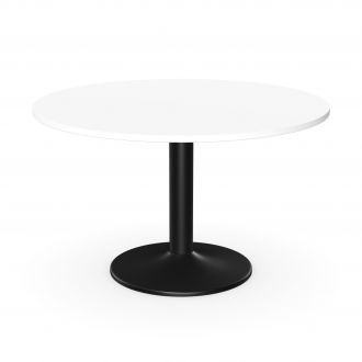 Unite Meeting Table - Black Trumpet Base-Wood - White