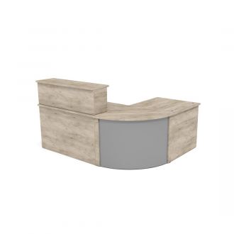 Unite Corner Reception Desk-Grey Craft Oak