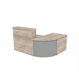 Unite Corner Reception Desk - Grey Craft Oak