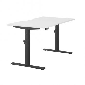 Unite Electric Height Adjustable Desk - Black Frame - White