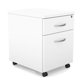 Unite 2 Drawer White Mobile Pedestal