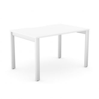 Unite Bench Desk - Pole Legs - White