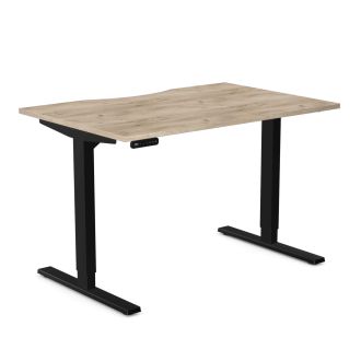 Budget Height Adjustable Desk - Black Frame-Grey Craft Oak