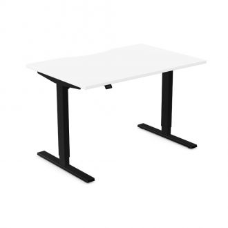 Budget Height Adjustable Desk - Black Frame-White