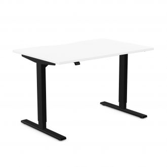 Unite Contract White Height Adjustable Desk - Black Frame