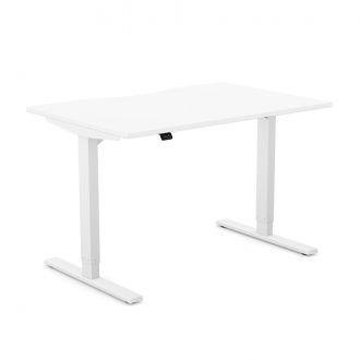 Budget Height Adjustable Desk - White Frame-White